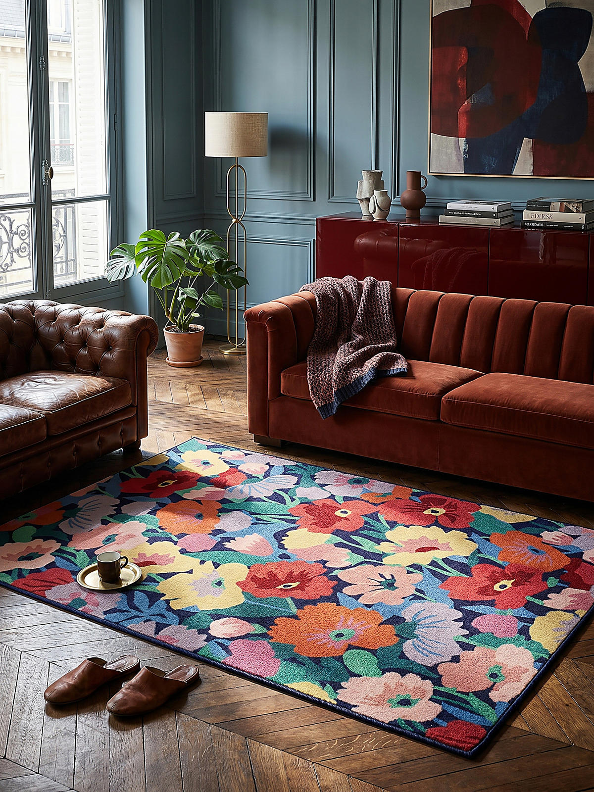 WOLLTEPPICH DAHLIA, floral, Bunt, 180 x 230 cm - Multicolor, Textil (230/180cm) - KADIMA DESIGN