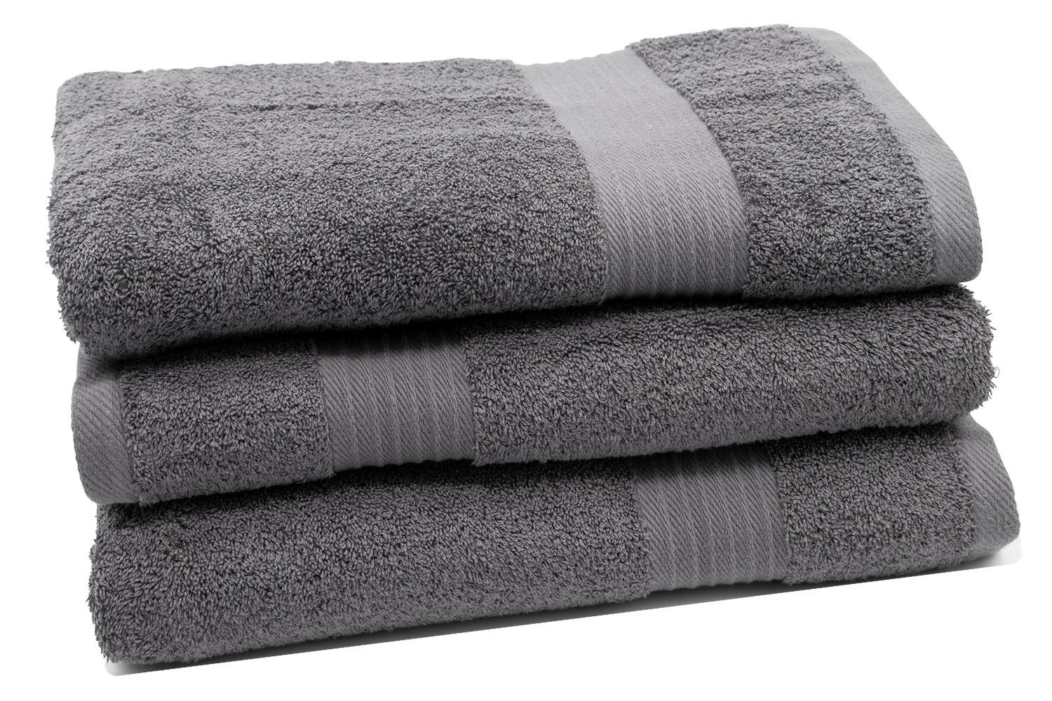 DUSCHTÜCHER, 3er-Set, 70x140 cm, 100% Baumwolle, Grau - Anthrazit, Textil (70/140cm) - Zollner