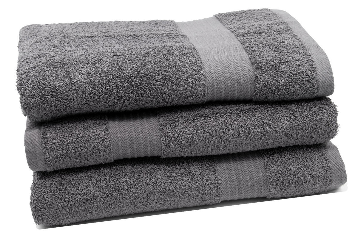 DUSCHTÜCHER, 3er-Set, 70x140 cm, 100% Baumwolle, Grau - Anthrazit, Textil (70/140cm) - Zollner