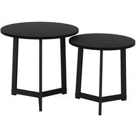 COUCHTISCH 48/40 cm Schwarz aus Stahl und MDF mit ineinander schiebbarer Funktion - Schwarz, Metall (48/48/45cm) - OKMYHOME