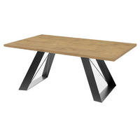 ESSZIMMERTISCH Corso Gold Craft Eiche / Schwarz 140/240 / 80 / 76cm - Eiche Bianco/Schwarz, Holz/Holzwerkstoff (80/140/76cm) - Feldmann-Wohnen