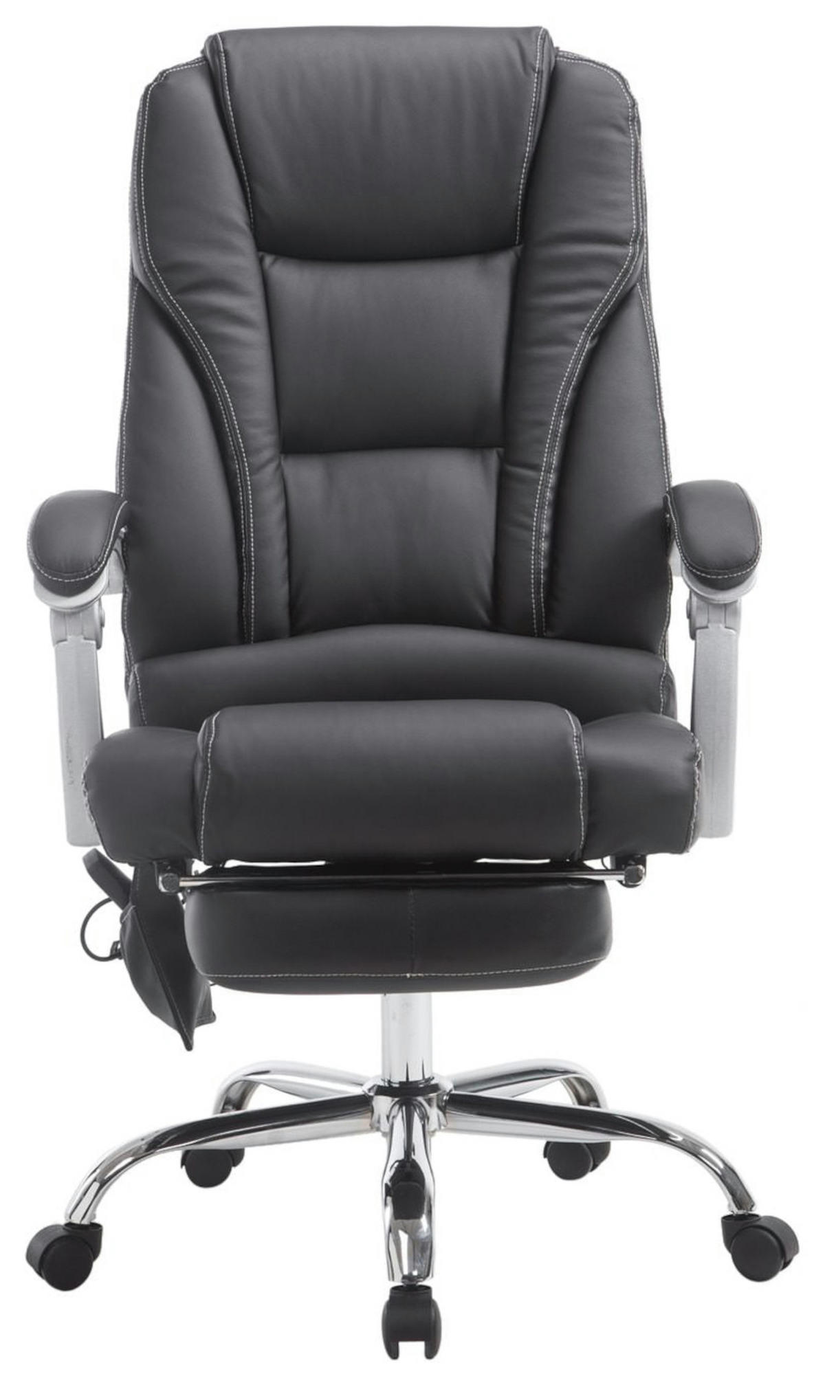 BÜROSTUHL Pacira, Kunstleder mit Massagefunktion Schwarz - Schwarz, Textil/Metall (68/127/64cm) - TPFLiving