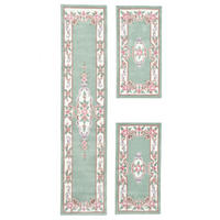 HANDTUFTTEPPICH Ming Bettumrandung 70x600 cm - Grün, Textil (70/600cm) - THEKO