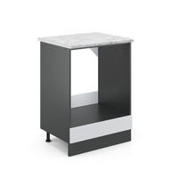 HERDUMBAUSCHRANK R-Line Weiß Hochglanz 60 cm AP Marmor - Weiß Hochglanz/Anthrazit, Holzwerkstoff (60/81.6/60cm) - Vicco