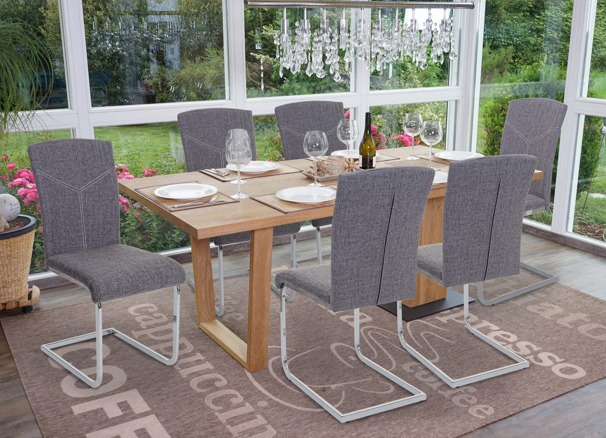 ESSZIMMERSTUHL Grau 6er-Set - Grau, Textil (43/94/60cm) - MCW