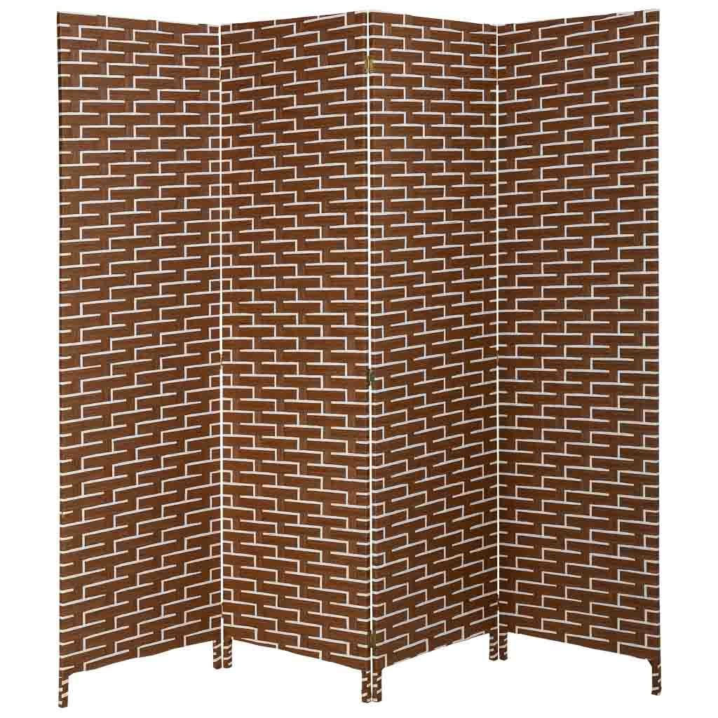 PARAVENT aus geflochtenem Papier mit 4 PANEELE, 3x180cm - Rotbraun, Papier (200/180/3cm) - Wanderlust