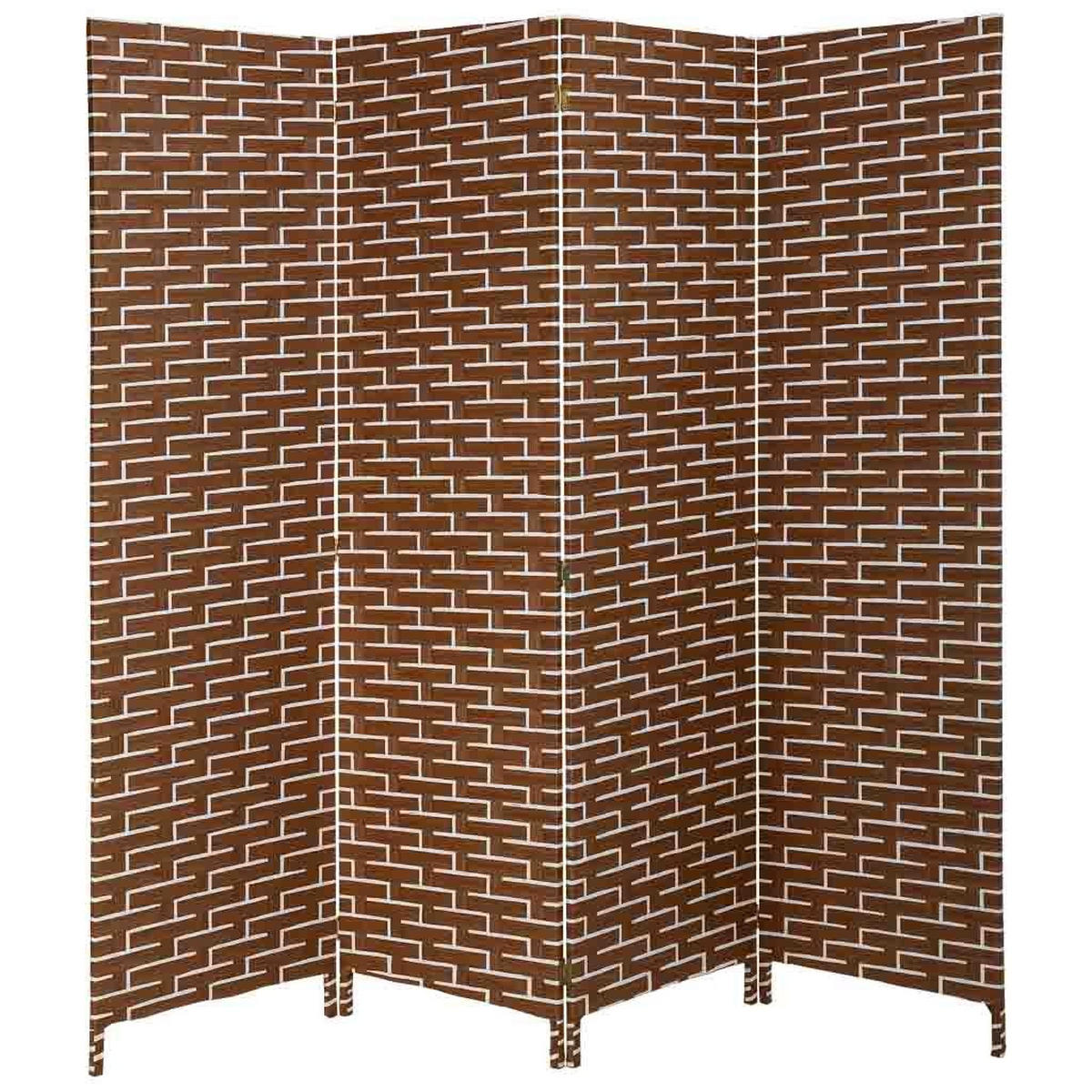 PARAVENT aus geflochtenem Papier mit 4 PANEELE, 3x180cm - Rotbraun, Papier (200/180/3cm) - Wanderlust