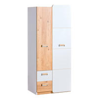 DREHTÜRENSCHRANK MANTI 80/188/52cm 2-türig Weiß - Eichefarben/Weiß, Holzwerkstoff (80/188/52cm) - MASSENO