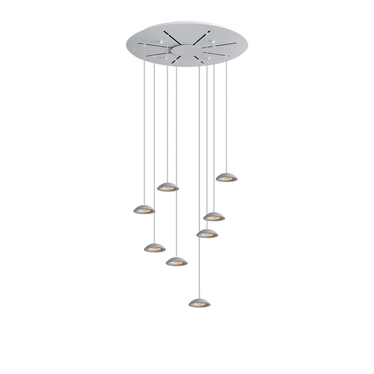 HÄNGELEUCHTE Santa Air 8-flammig Schwarz - Weiß, Metall (11/11/3.2cm) - s.luce