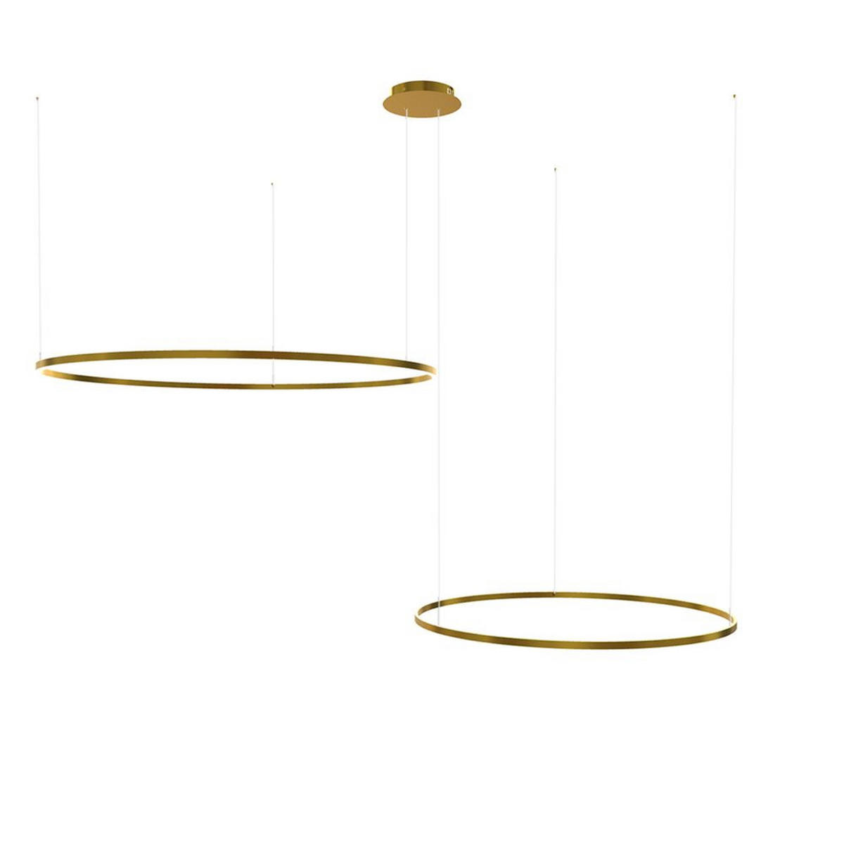 LED-HÄNGELEUCHTE 2er Ring Gold Ø 150 | 120cm - Goldfarben, Metall (1.3/150/3.3cm) - s.luce