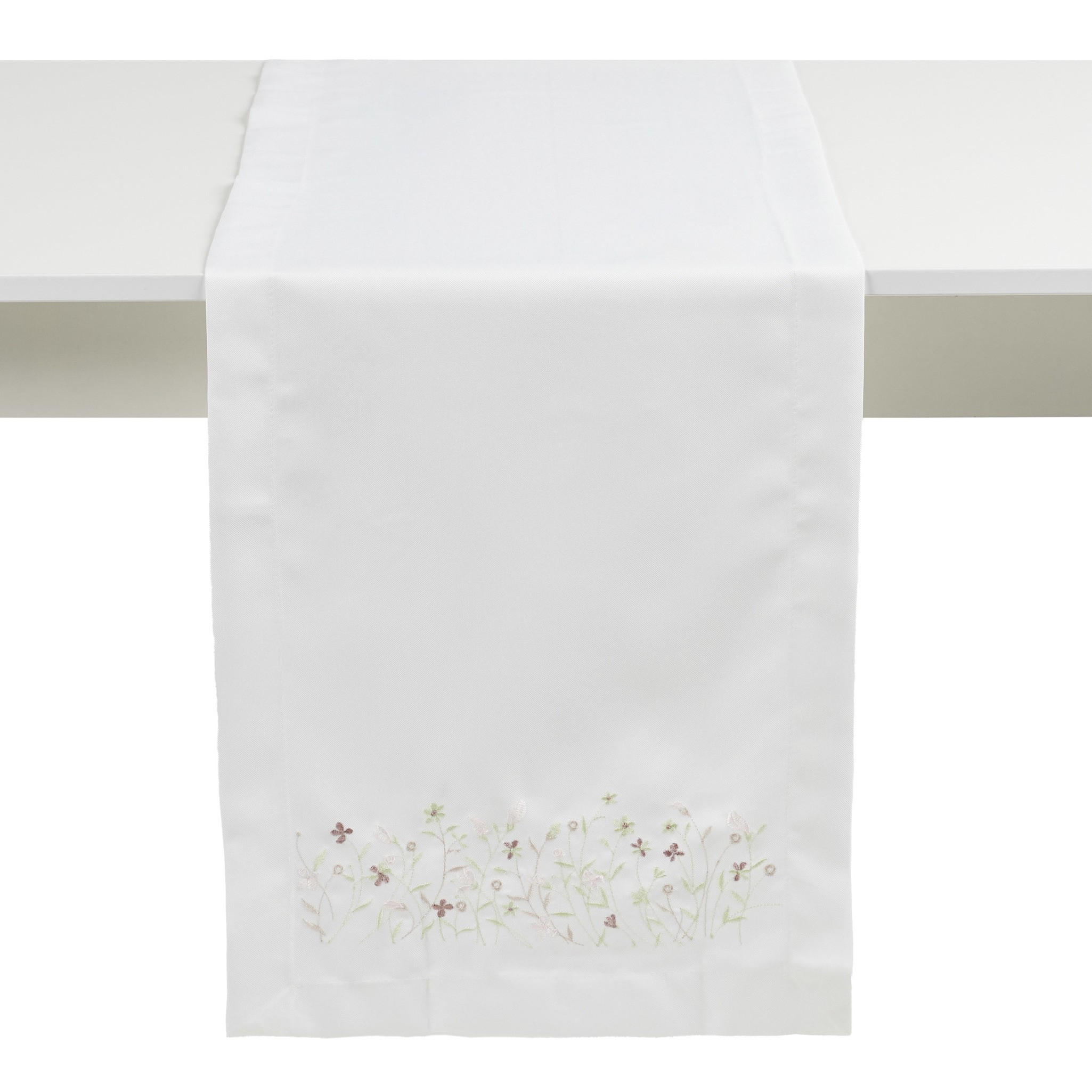 TISCHLÄUFER Pineli - Weiß, Textil (180/40/1cm) - home&you