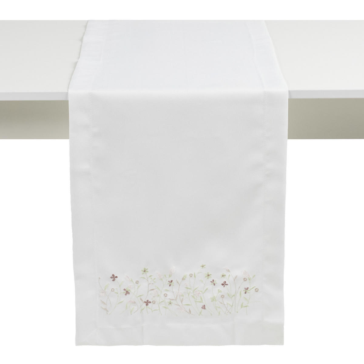 TISCHLÄUFER Pineli - Weiß, Textil (180/40/1cm) - home&you