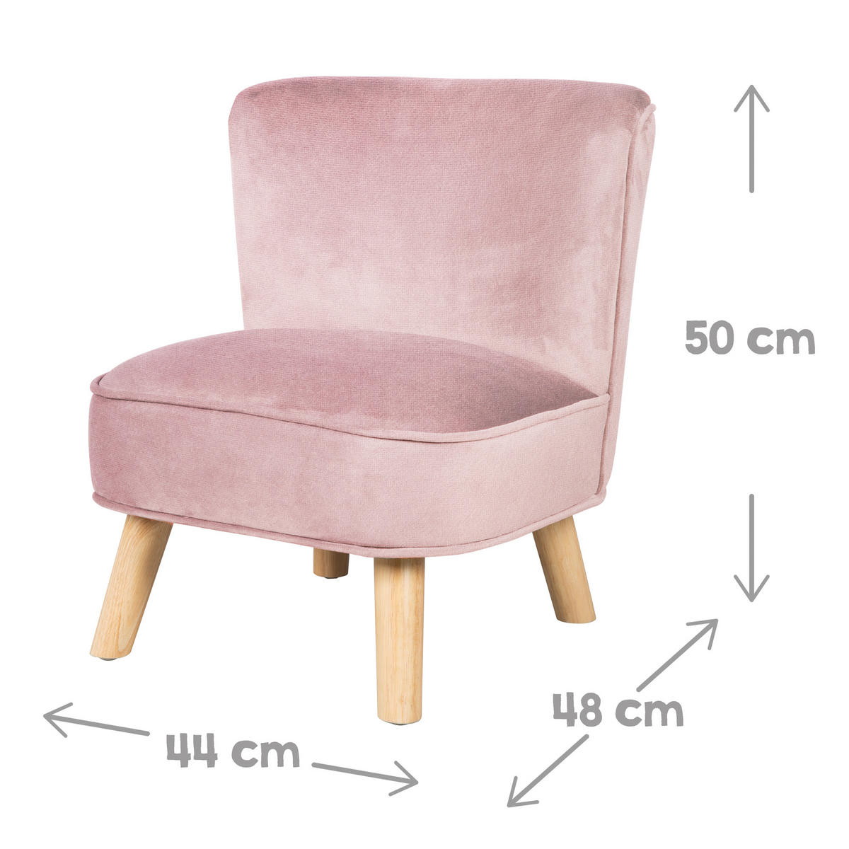 KINDERSOFA 3er-Set rosa / mauve - Rosa, Holzwerkstoff/Textil (70/50/48cm) - Roba