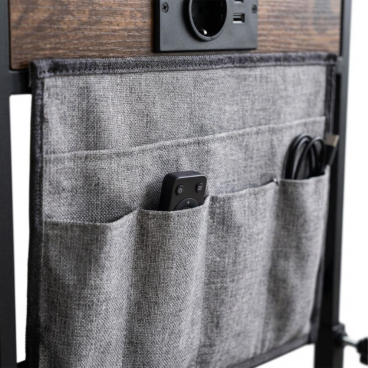 ODKLÁDACÍ stůl - hnědá, kov/kompozitní dřevo (30.5/40.5/84cm) - Relaxdays