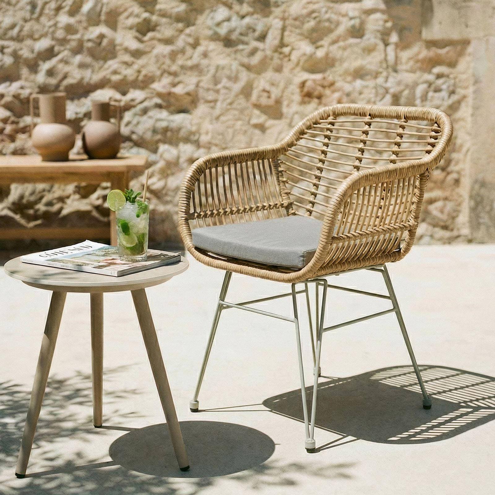 GARTENSTUHL PARAMO - Braun, Textil/Metall (61/82/57cm) - IDIMEX