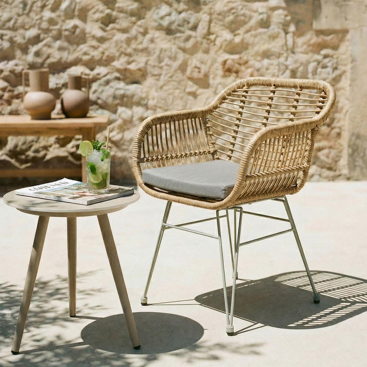 GARTENSTUHL PARAMO - Braun, Textil/Metall (61/82/57cm) - IDIMEX