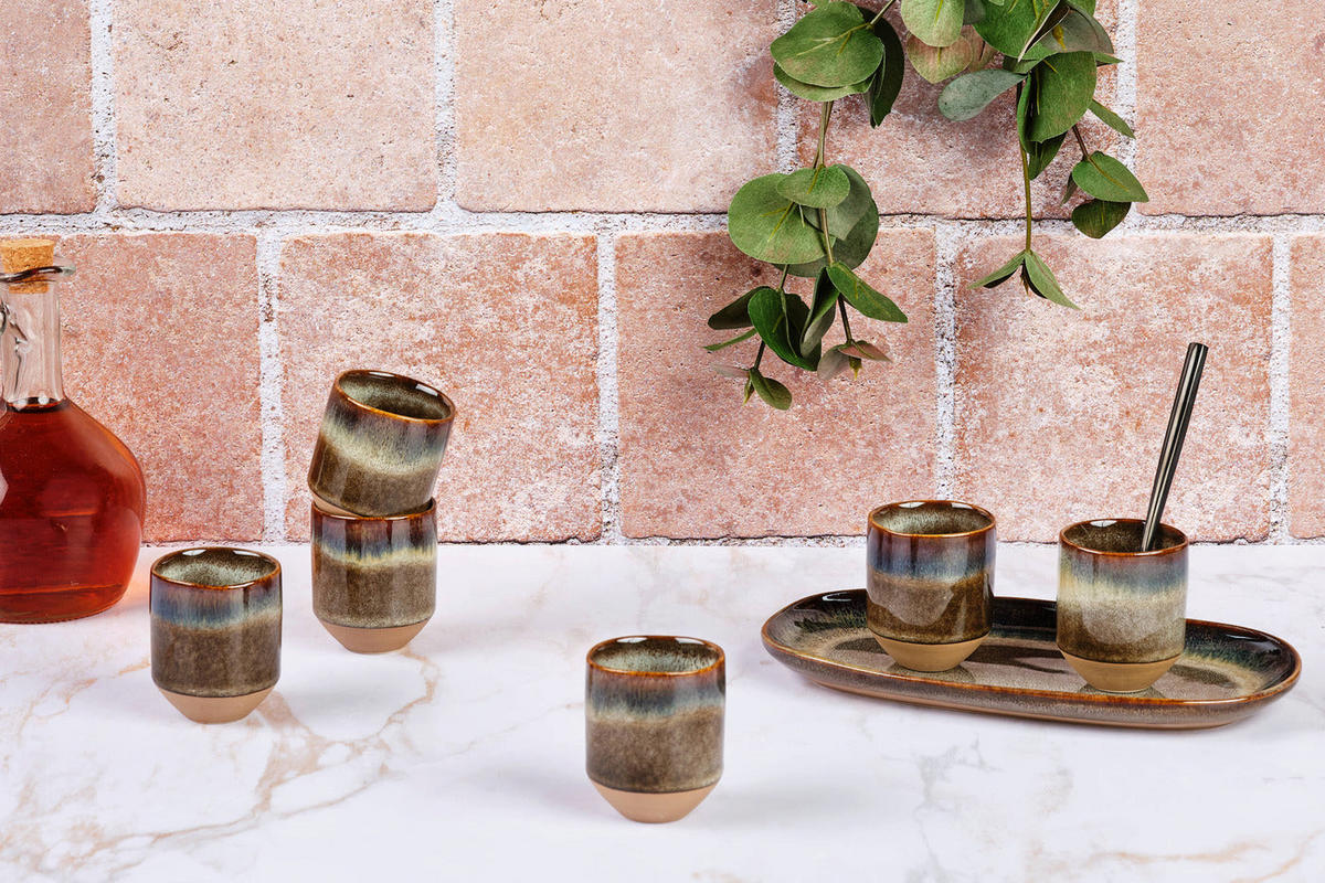 TASSEN Genesis 80ml - 6er-Set - Basalt - Braun, Keramik (0.08L) - Björn