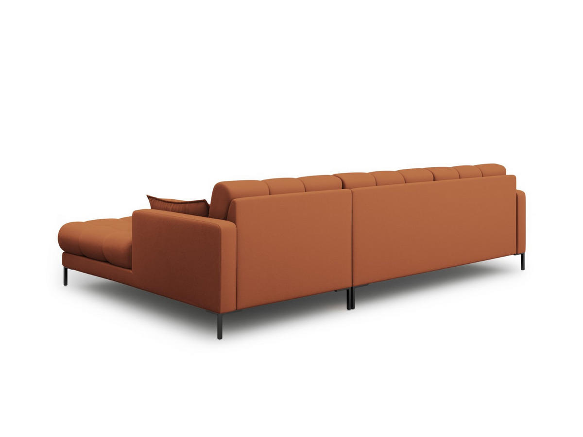 ECKSOFA rechts Mamaia aus strukturiertem Stoff ziegelstein 5 Sitzplätze - Braun, Textil (185/293cm) - Micadoni