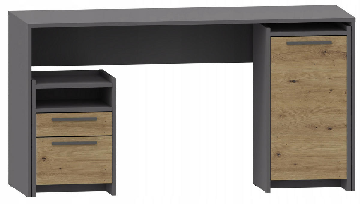SCHREIBTISCH ALTIVO 140 Anthrazit 140/50/74 cm - Anthrazit, Holzwerkstoff (50/140/74cm) - Matkam Möbel