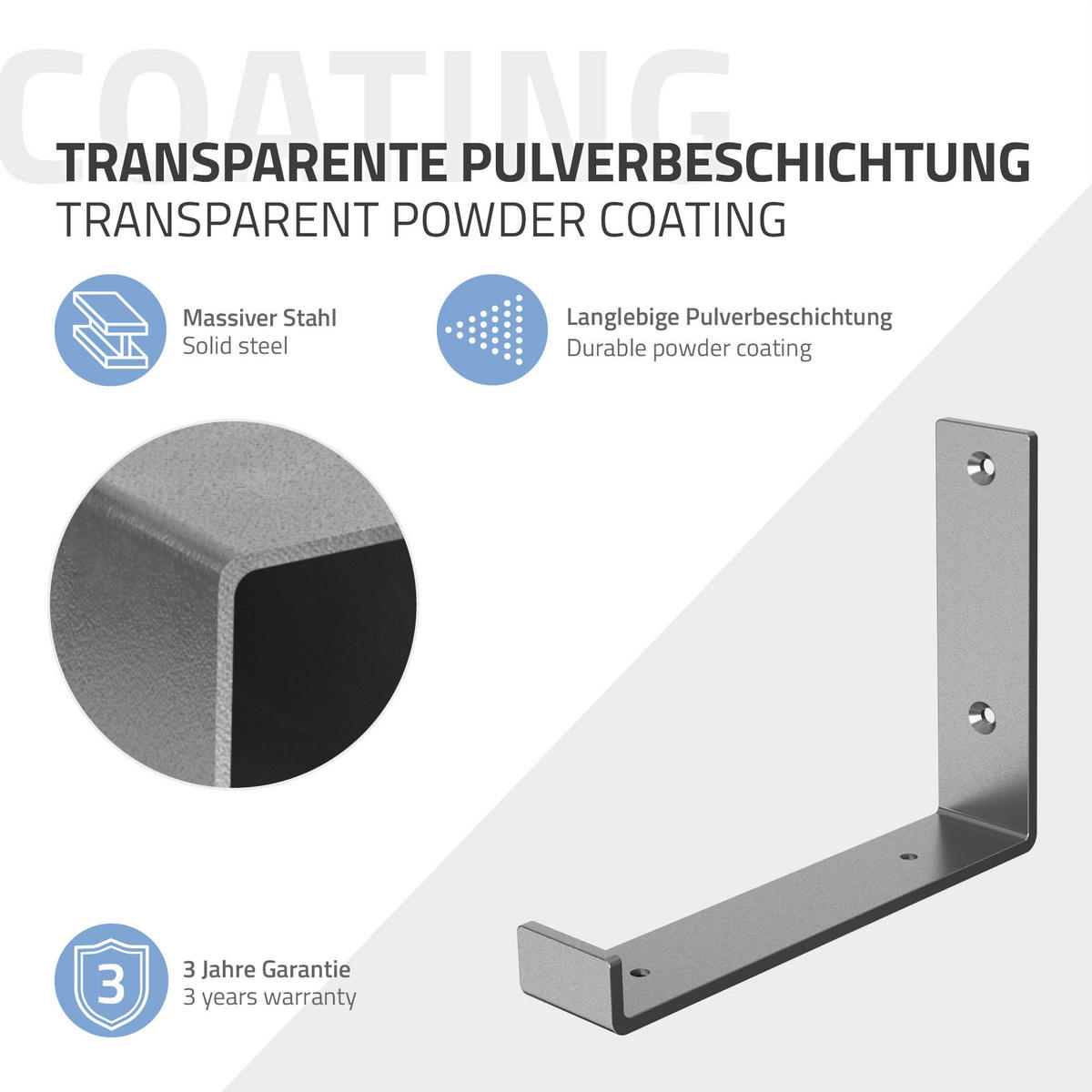 REGALHALTERUNG - Grau, Metall (14.5/4/21cm) - ML-DESIGN