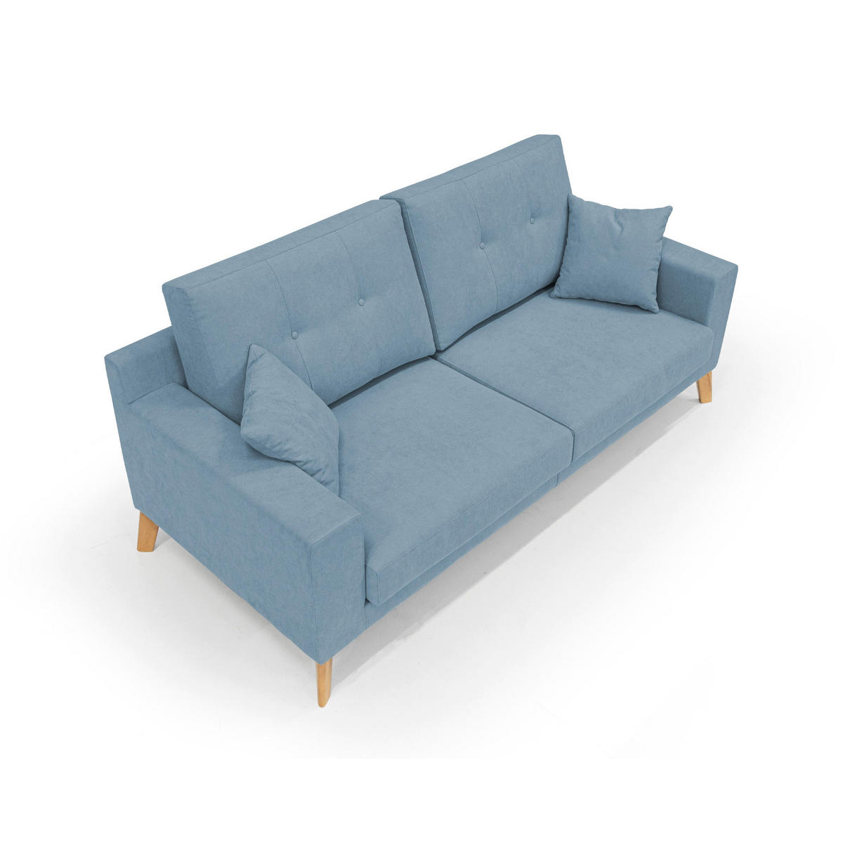 LINEARSOFA Danish - Hellblau, Textil (206/95/91cm) - Divani.store