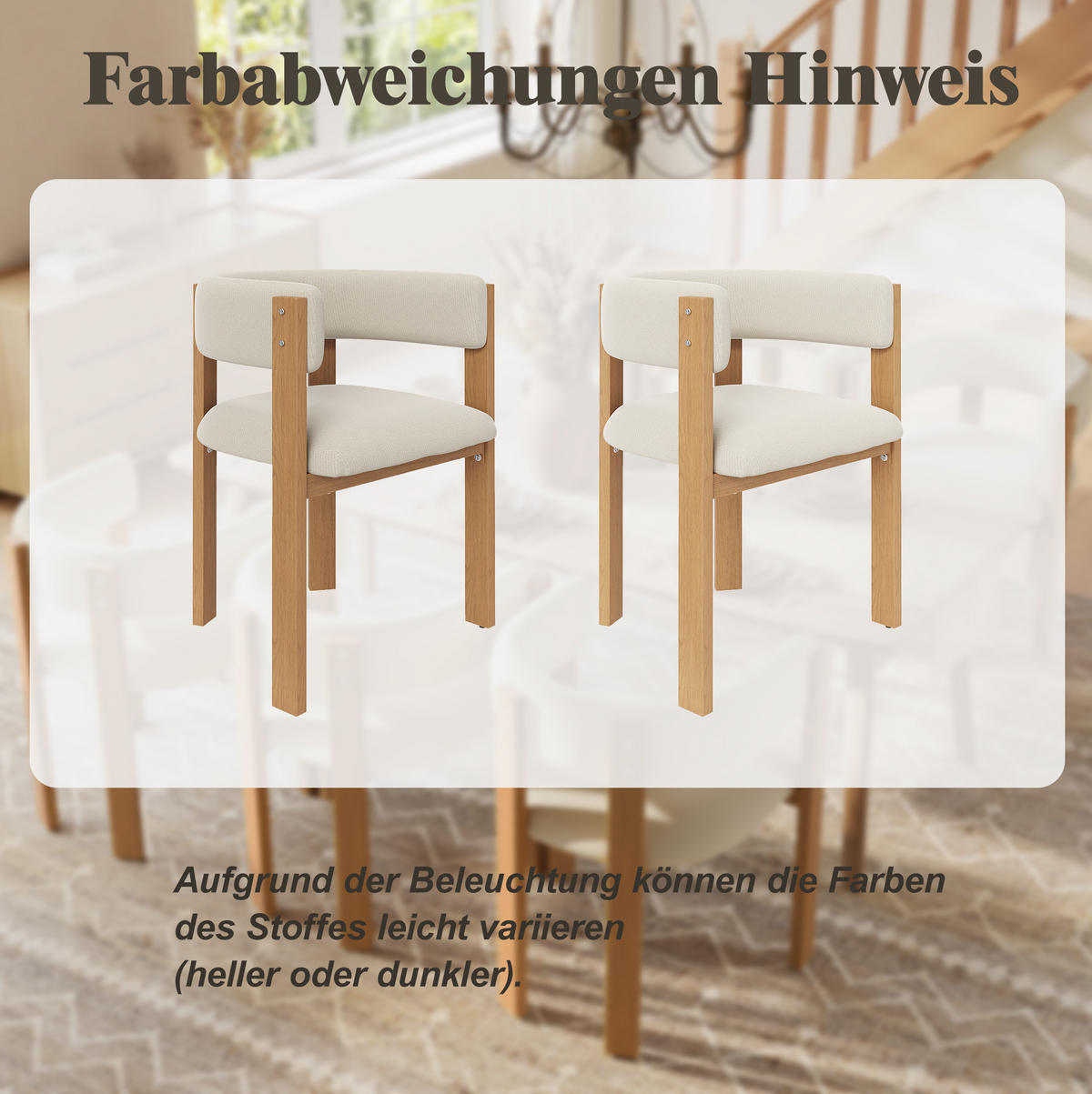 ESSZIMMERSTUHL ergonomisch 47 x 48 x 72,5 cm Beige mit Metallbeinen in Holzoptik 6er-Set - Beige, Metall (44/72.5/54.7cm) - Meubliv
