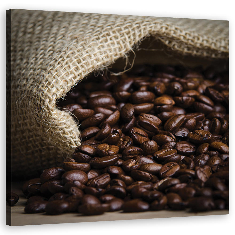 WANDBILD kaffeebohnen - Braun, Textil (50/50cm) - Feeby