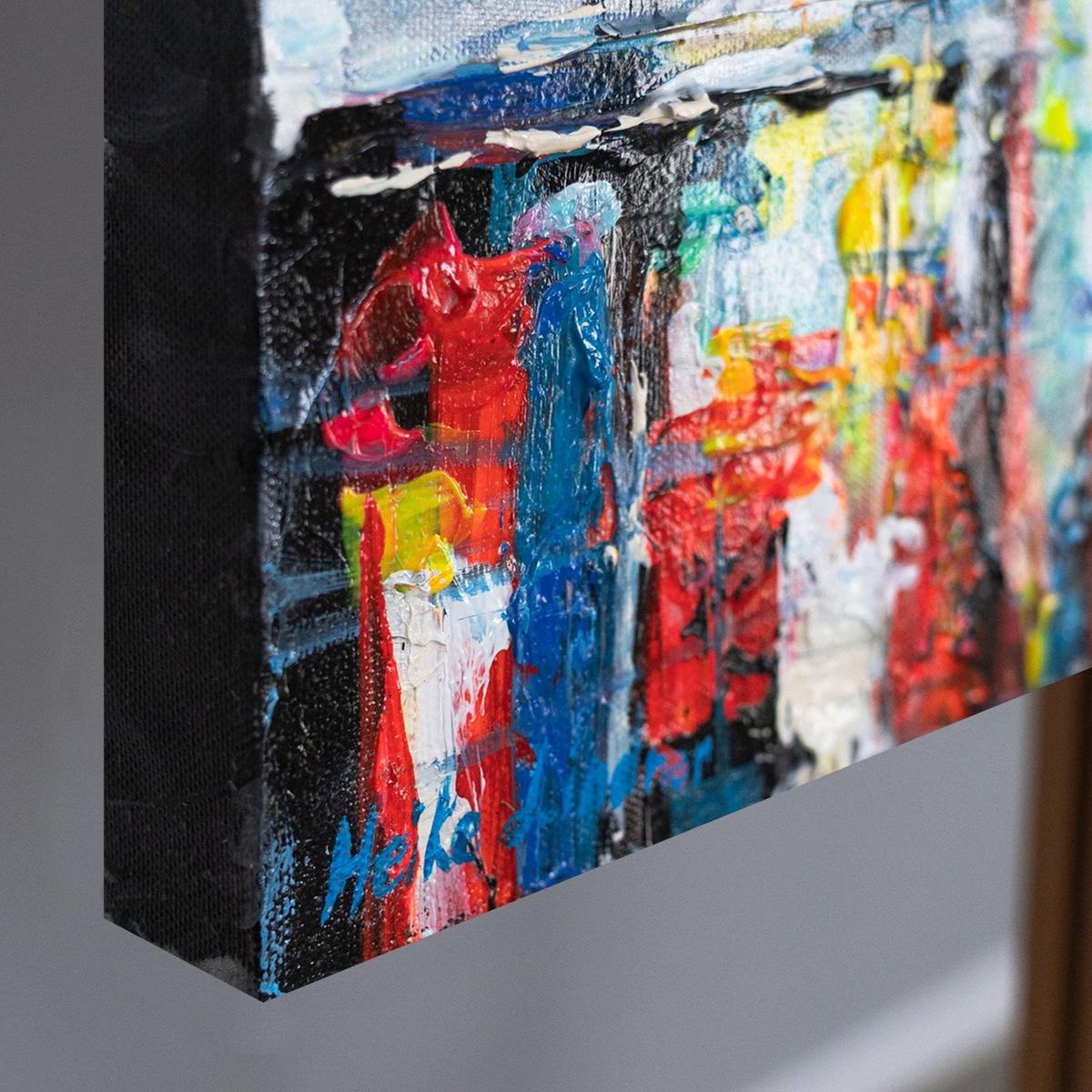 GEMÄLDE Bunter Abend auf Keilrahmen 115x50 cm - Multicolor, Holz (115/50cm) - YS-art gallery