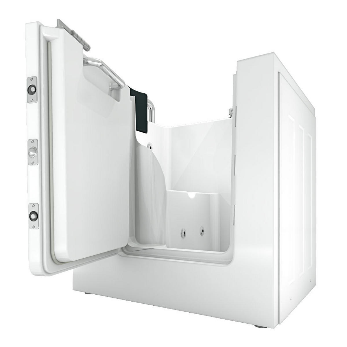 SITZWANNE Whirlpool mit Tür S02WP-A-L - Weiß, Glas/Kunststoff (100/113/78cm) - AcquaVapore by Sandra Jentho