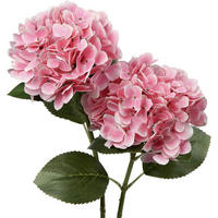 KUNSTBLUME Hortensie Real-Touch 2 Stück Light Pink 63 cm - Rosa, Kunststoff (10cm)