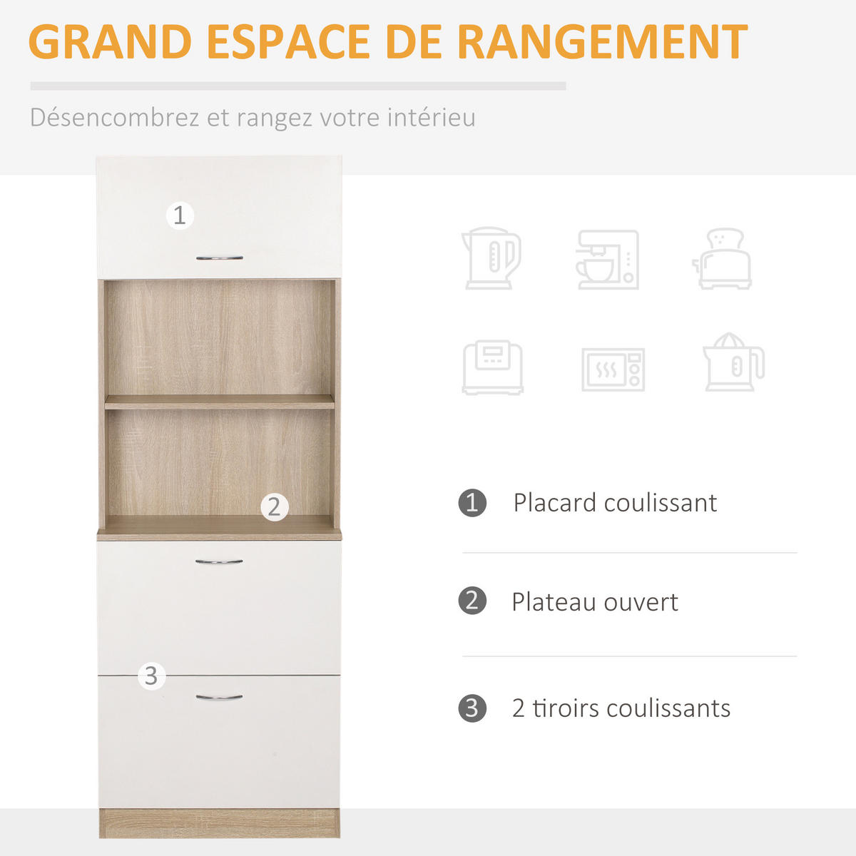 HIGHBOARD DE-11021 2 Schubladen Weiß - Weiß, Holzwerkstoff (38/168/60cm) - ComfortXL