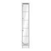 VITRINE 1 Tür und 4 Glasböden - Albi - 33/33/189 cm - Weiß, Holzwerkstoff (33/189/33cm) - Calicosy