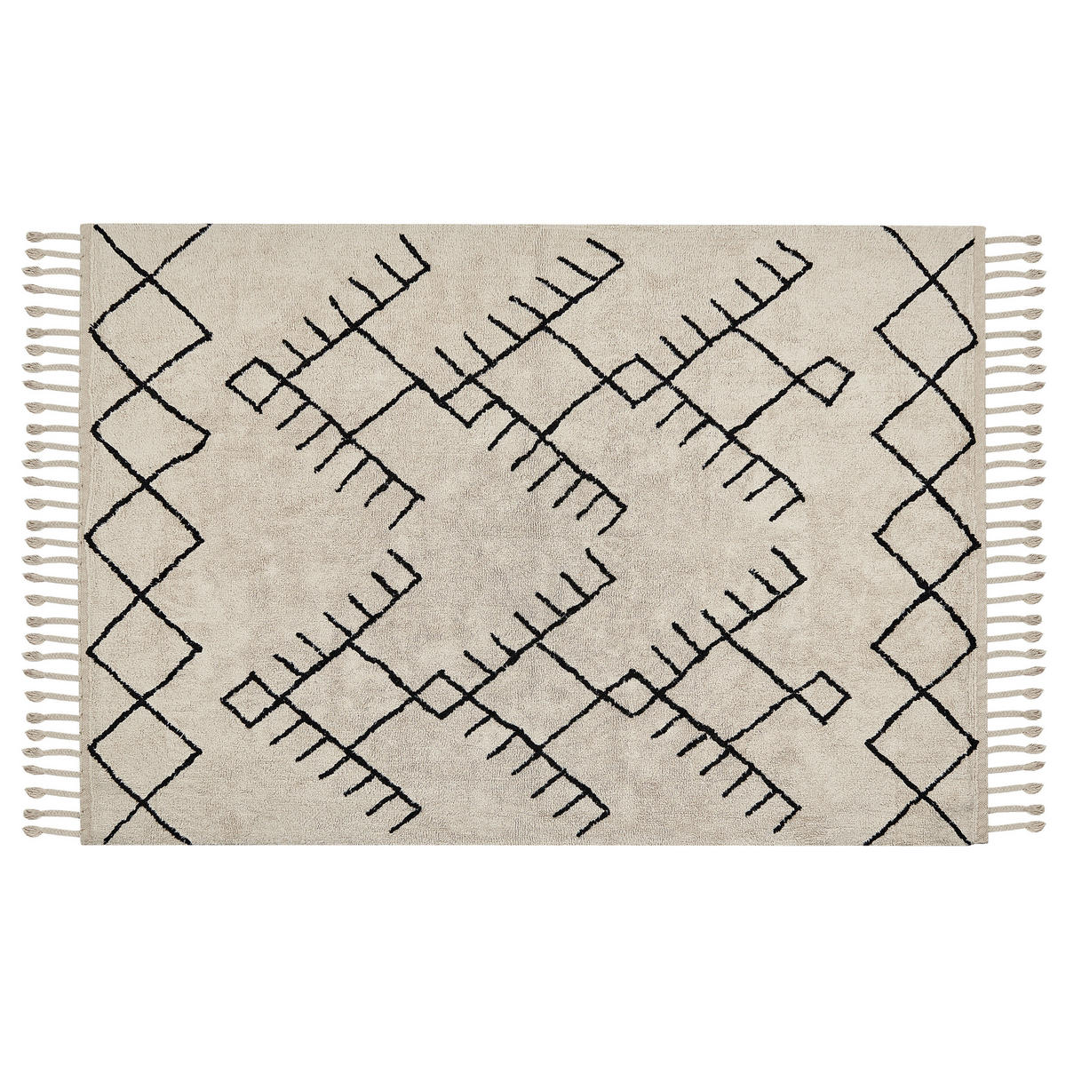 KURZFLOR-TEPPICH Erler 200/140 cm - Beige, Textil (140/200cm) - Beliani