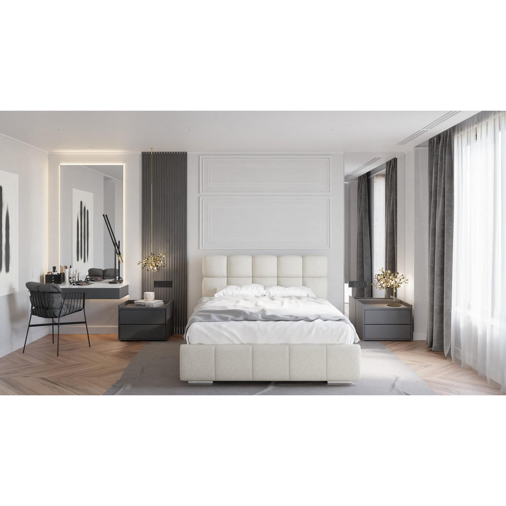 Thumbnail - Panda Möbel Polsterbett, Beige, Holz, Mode, 140x200 cm, Oeko-Tex® Standard 100, Schlafzimmer, Betten, Polsterbetten
