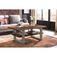 COUCHTISCH PATRICK - Silberfarben/Braun, Holz/Metall (65/115/46cm) - SAM