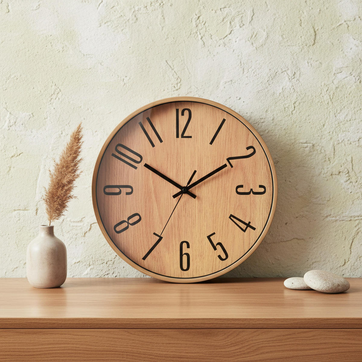 WANDUHR Ramsey Beige 34/4/34 cm Kunstoff - Beige, Kunststoff (34/34/4cm) - Mondex