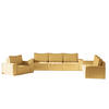 SOFASET Sande 3-2-1 In Raven - Gelb, Holzwerkstoff/Textil (292/85/90cm) - Fun Möbel