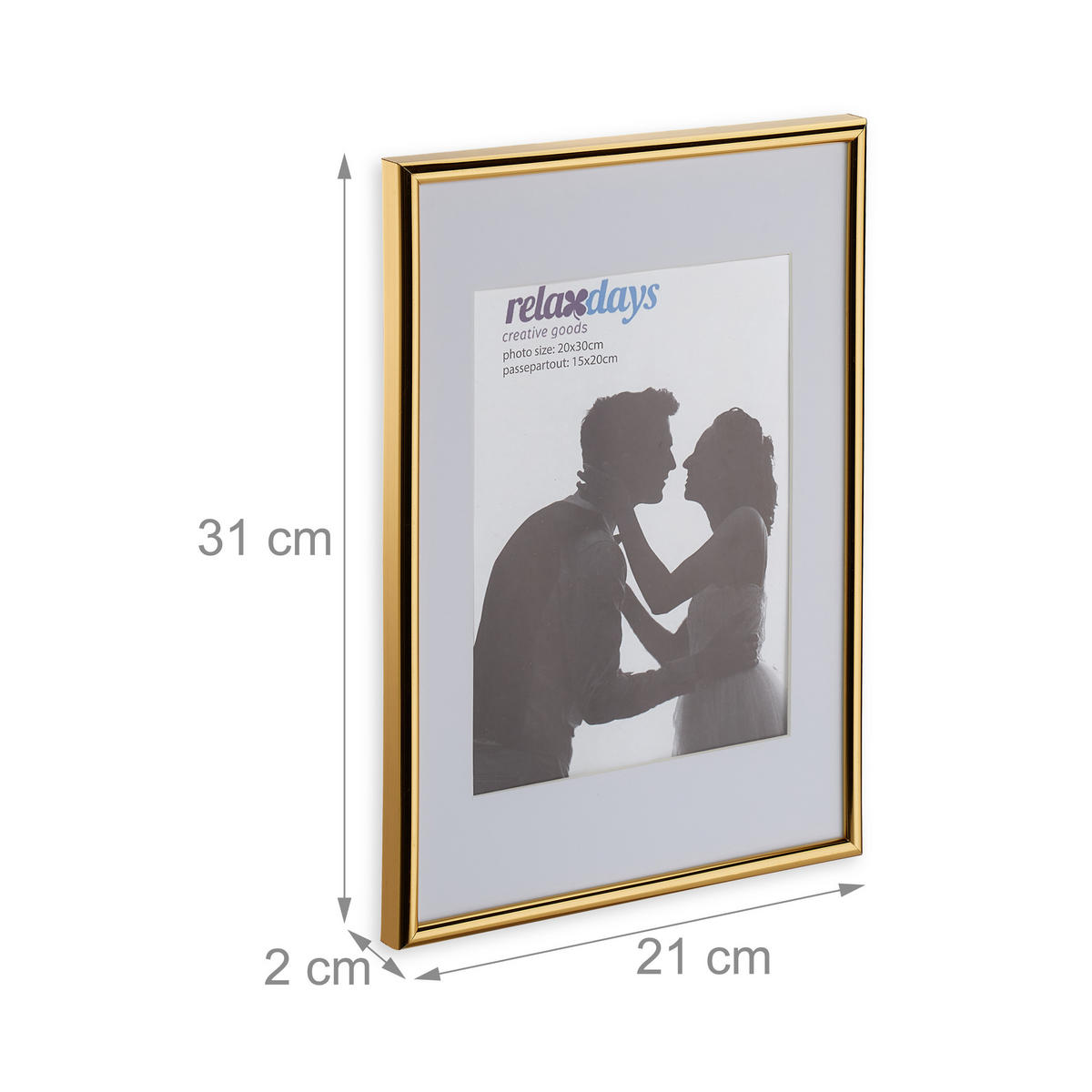 2xBILDERRAHMEN - Weiß, Glas/Kunststoff (21/31/2cm) - Relaxdays