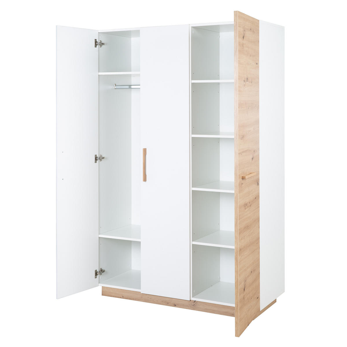 KLEIDERSCHRANK Lion - Weiß, Holz/Holzwerkstoff (132/200/52.5cm) - Roba