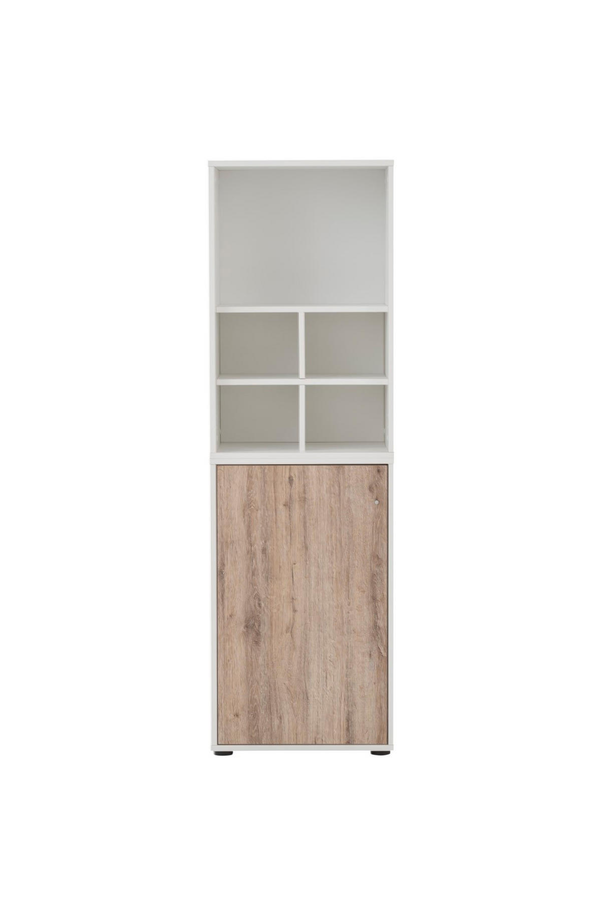 AKTENREGAL Pigeon Set AKTENSCHRANK & REGALKREUZ Breite 51 cm Weiß/Eiche - Weiß, Holz (51/166/41cm) - PROREGAL