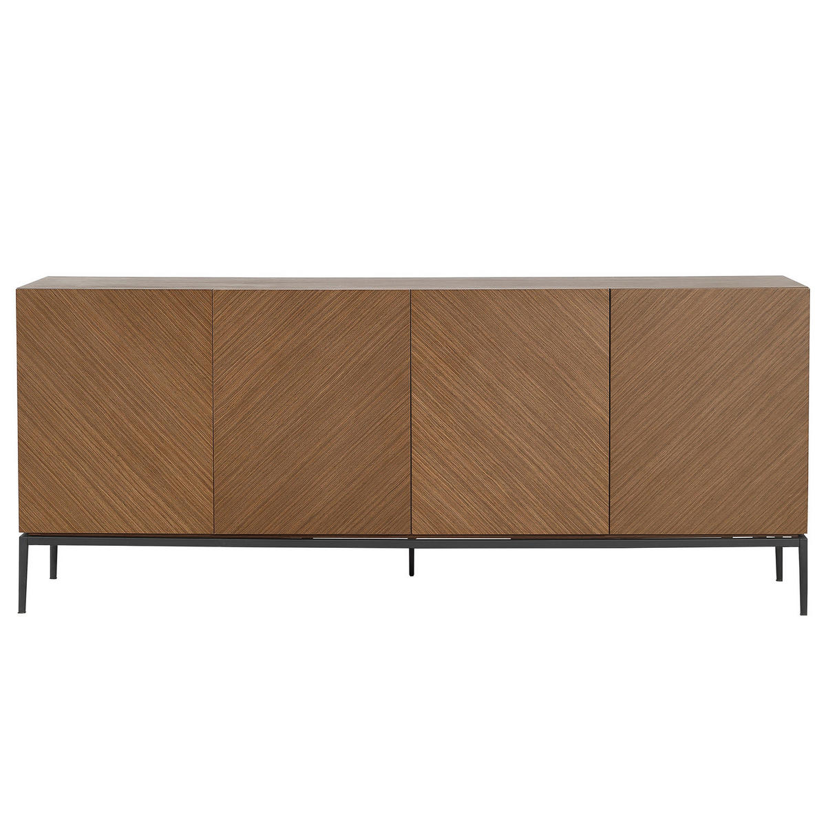 SIDEBOARD - Holzwerkstoff / Metall - Walnussfarben, Holzwerkstoff/Metall (180/75/40cm) - home24