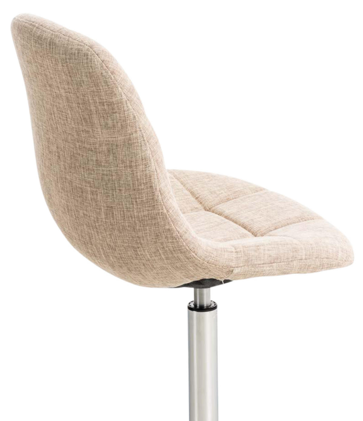 DREHSTUHL 2er Set Stoff creme - Chromfarben/Creme, Textil/Metall (48/84/52cm) - CLP