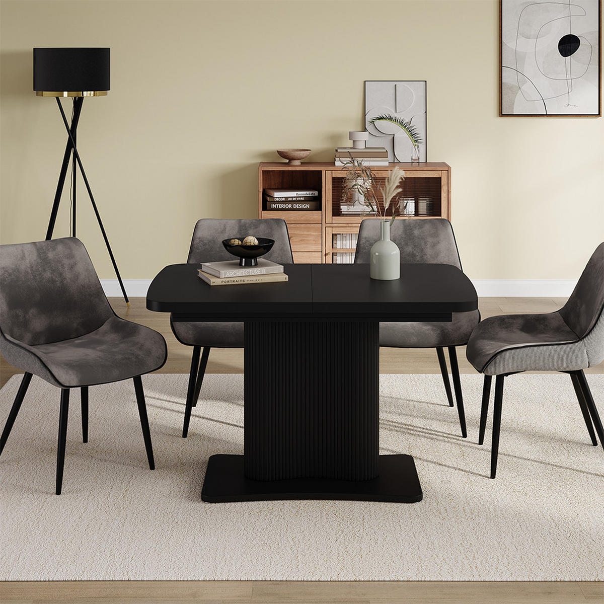 FENARO Černá - černá, kompozitní dřevo (80/120/77.4cm) - Vicco