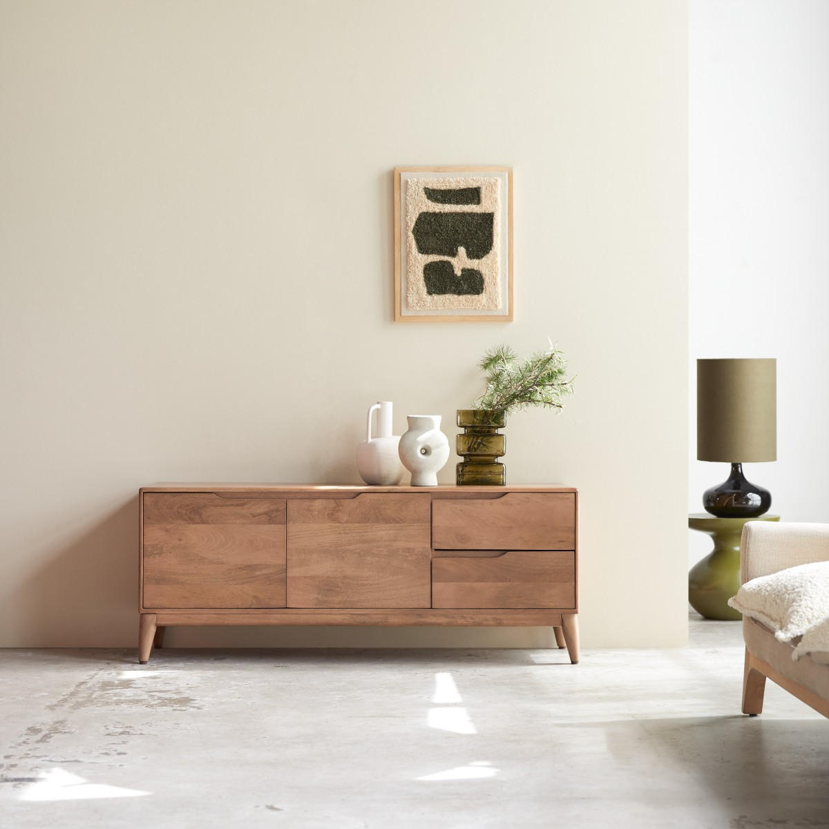 TV-SCHRANK Gabrielle Dunkelbraun aus Mango - Dunkelbraun, Holz (140/56/40cm) - Tikamoon