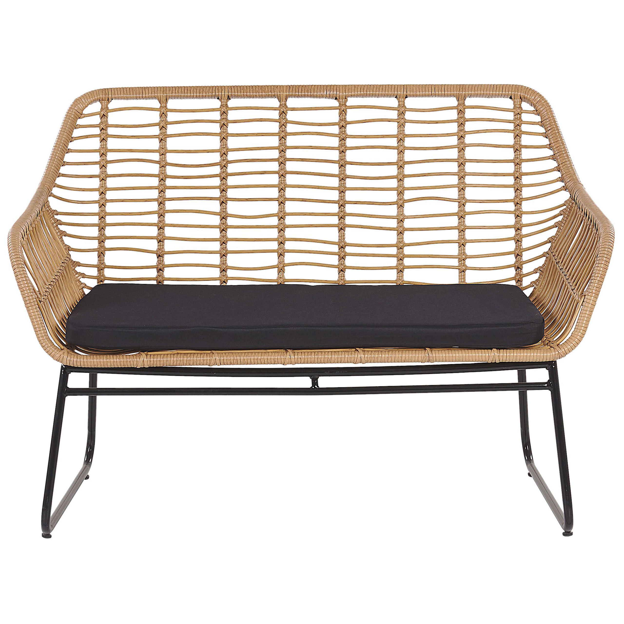 LOUNGE-SET 4-sitzer Rattan Beige Minori - Beige, Kunststoff - Beliani
