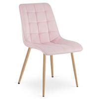 STUHL Hellrosa 49x60 cm SPLIT Samtbezug - Hellrosa, Metall (49/56/60cm)