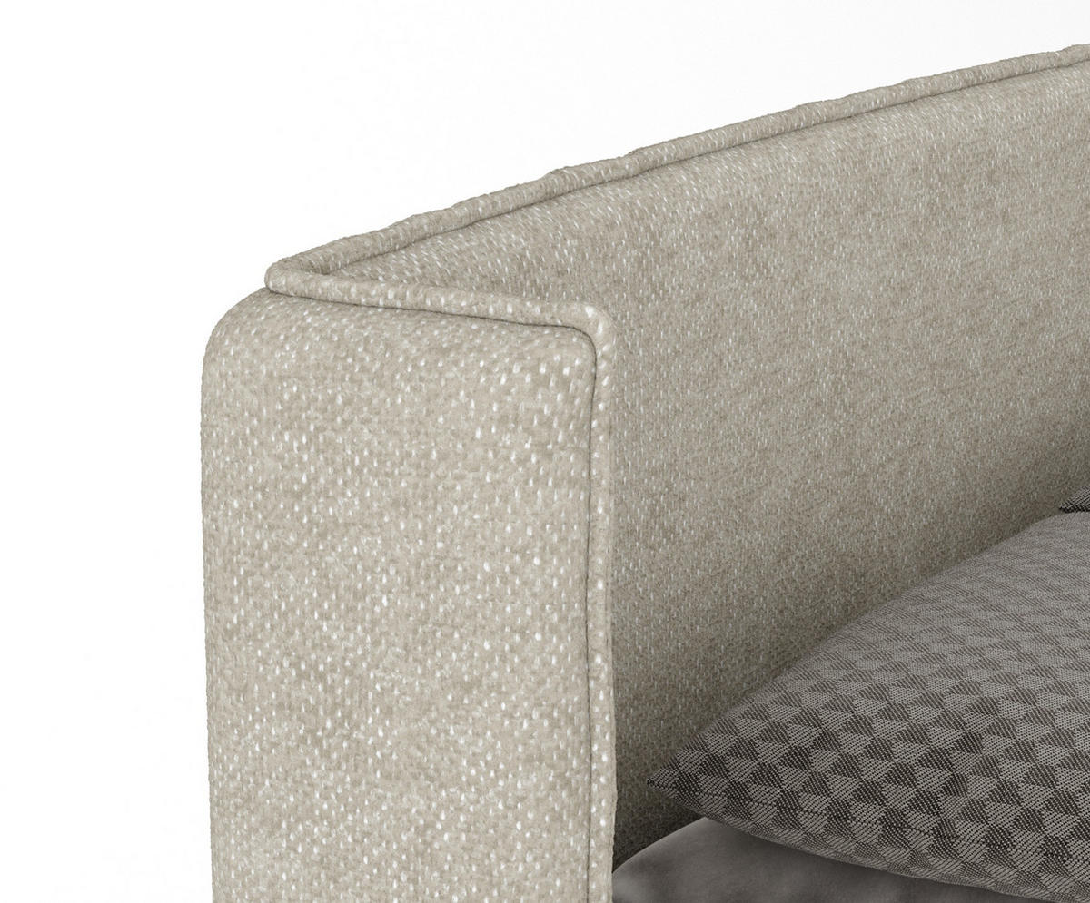 BOXBETT Passion Beige Grau 140/200 cm mit Matratze und Topper - Beige/Schwarz, Holz/Holzwerkstoff (140/200cm) - Maison de Reve