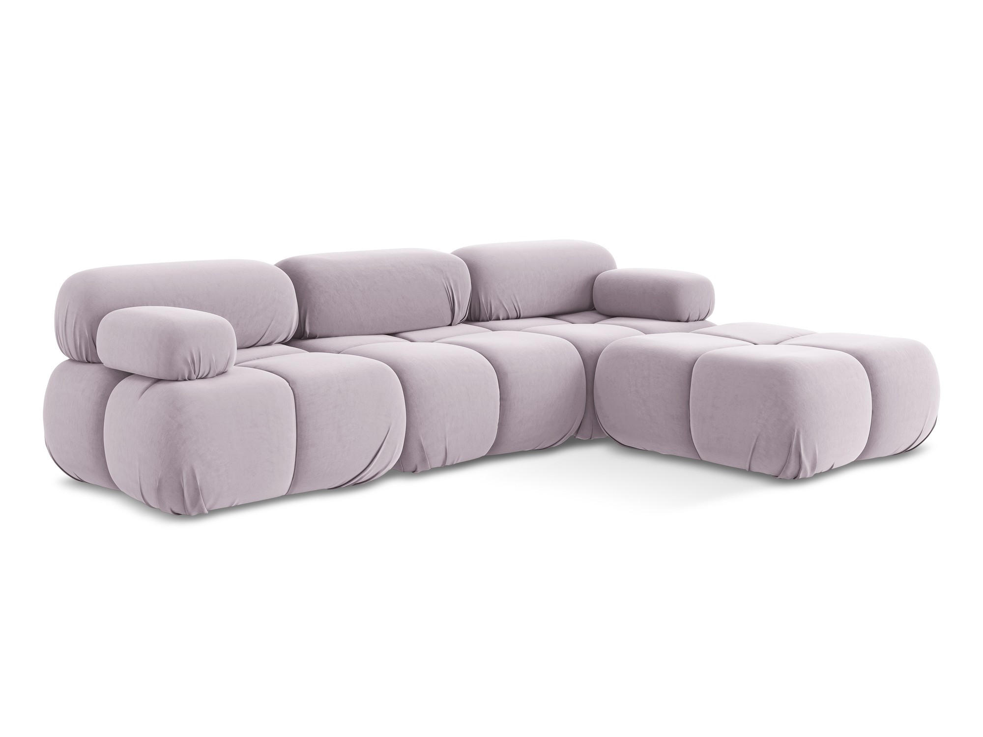 ECKSOFA Beidseitig Samt Stoff Violett - Lila/Flieder, Kunststoff/Textil (285/191cm) - Makamii
