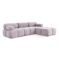 ECKSOFA Beidseitig Samt Stoff Violett - Lila/Flieder, Kunststoff/Textil (285/191cm) - Makamii