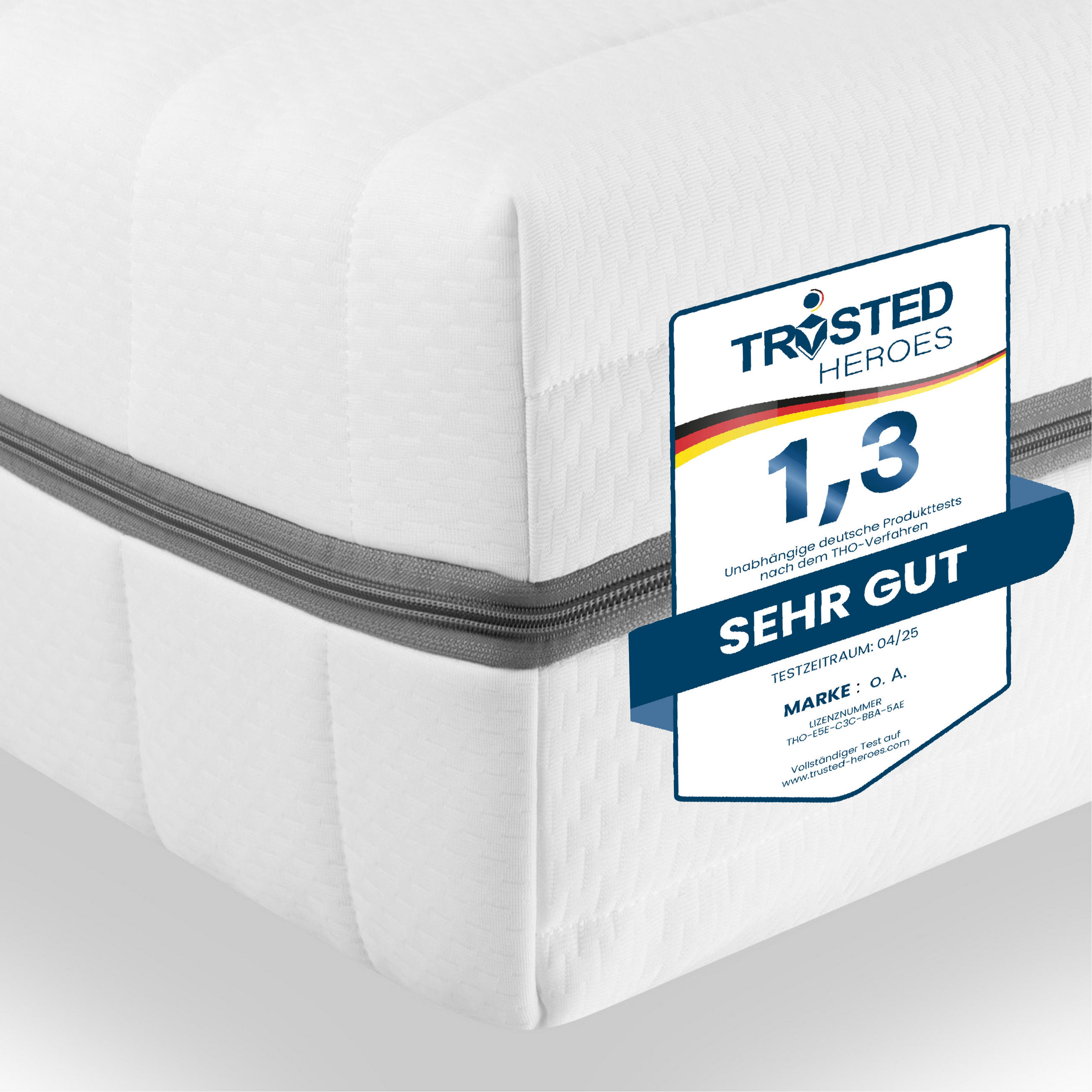 Thumbnail - Sleepneo 7-Zonen, Weiß, Textil, H3 + H4, Füllung: Polyester, 140x190 cm, Hergestellt in Deutschland, Medizinisch geteste...